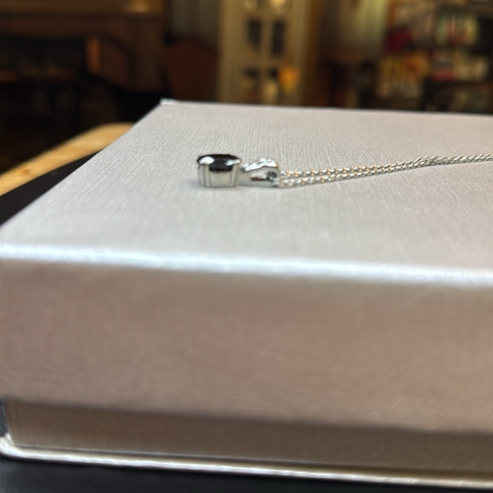 Australian Black Tourmaline 2.75 ctw Pendant Necklace in Stainless Steel - Picture 6 of 7